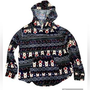 Girls lama Christmas sweater